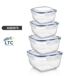 Food Container 4 Set Square 500,900,1500,2400ML ASD073