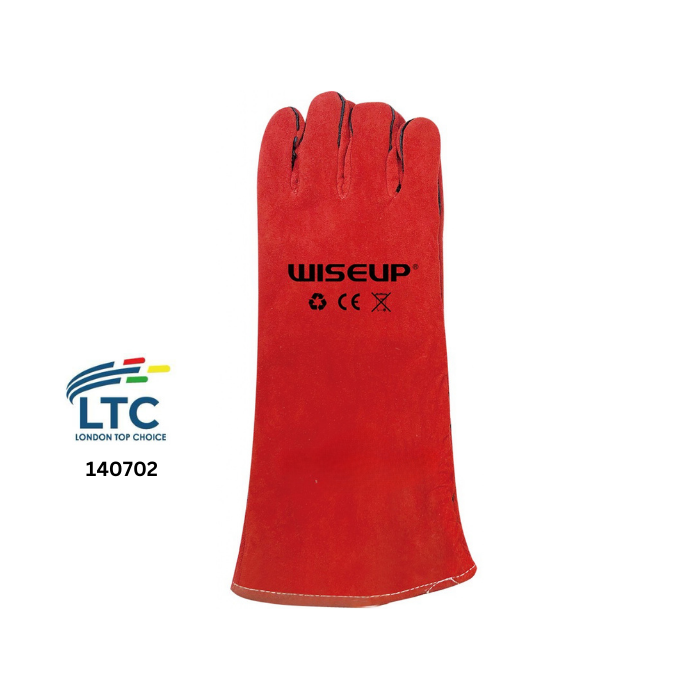 14" Red Leather Gloves-140702