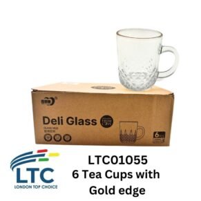 6 Tea Cups with Gold edge LTC01055