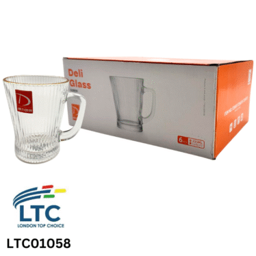 6 Tea Cups with  Gold edge,235ml LTC01058