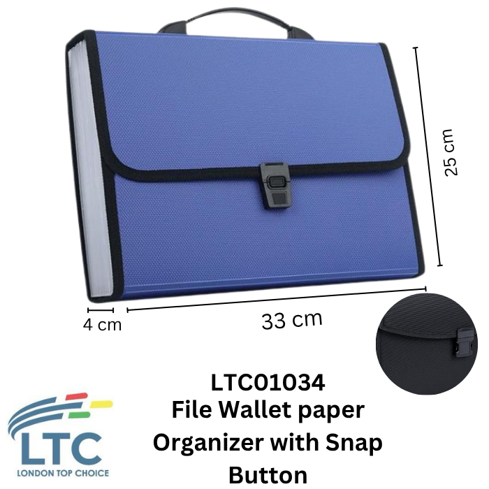 File Wallet paper Organizer With Snap Button LTC01034