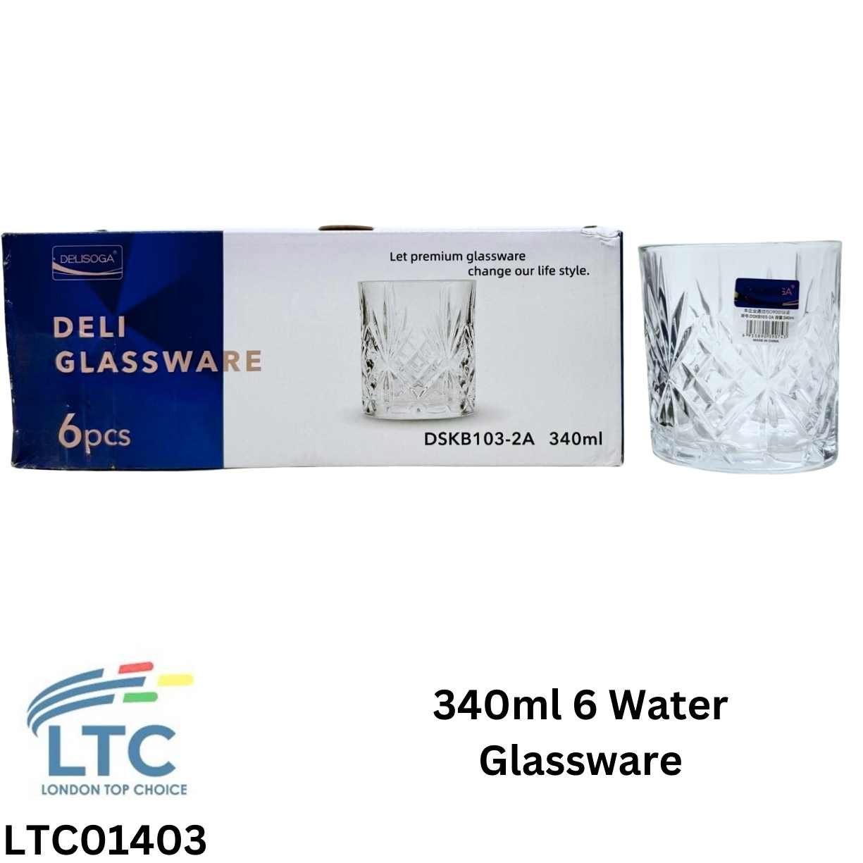 340ml 6 Water Glassware LTC01403